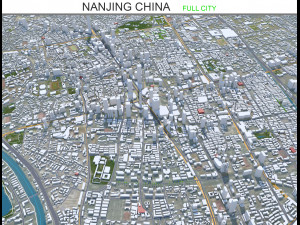 Nanjing city China 100km 3D Model