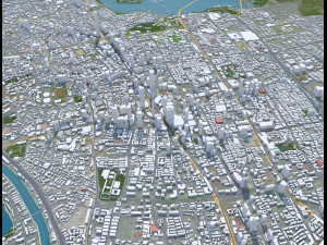 Nanjing city China 100km Modello 3D