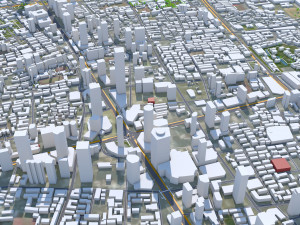 Nanjing city China 100km Modello 3D