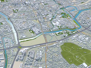 Nanjing city China 100km Modello 3D
