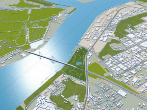 Nanjing city China 100km Modello 3D