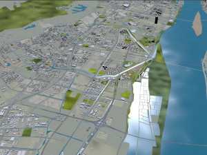 Nanjing city China 100km Modello 3D