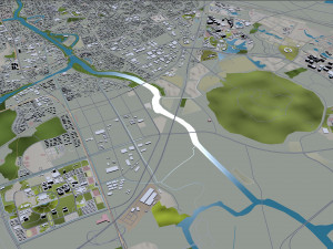 Nanjing city China 100km Modello 3D
