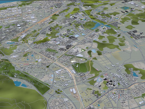 Nanjing city China 100km Modello 3D