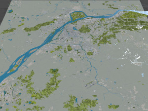 Nanjing city China 100km Modello 3D
