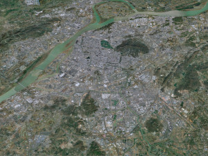 Nanjing city China 100km Modello 3D