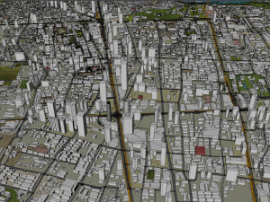 Nanjing city China 100km Modello 3D