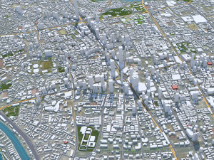 Nanjing city China 100km Modello 3D