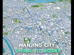 Nanjing city China 100km Modello 3D