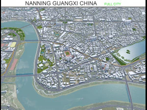 Ciudad de Nanning Guangxi China 50 km Modelo 3D