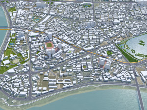 Nanning city Guangxi China 50km 3D Model