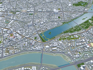 Nanning city Guangxi China 50km 3D Model
