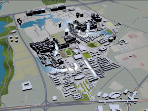 Nanning city Guangxi China 50km 3D Model