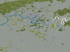 Nanning city Guangxi China 50km 3D Model