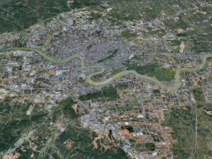 Nanning city Guangxi China 50km 3D Model