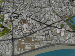 Nanning city Guangxi China 50km 3D Model