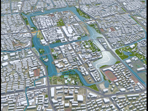 Nantong city Jiangsu China 60km 3D 모델