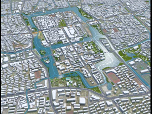 Nantong city Jiangsu China 60km 3D Model