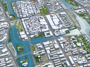Nantong city Jiangsu China 60km 3D Model