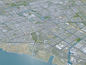 Nantong city Jiangsu China 60km 3D 모델