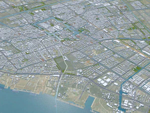 Nantong city Jiangsu China 60km 3D Model