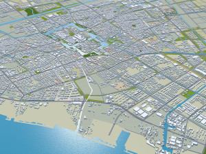 Nantong city Jiangsu China 60km 3D 모델