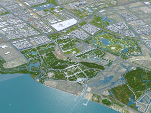 Nantong city Jiangsu China 60km 3D Model
