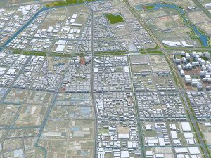 Nantong city Jiangsu China 60km 3D Model