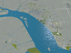 Nantong city Jiangsu China 60km 3D Model
