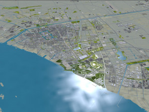 Nantong city Jiangsu China 60km 3D 모델