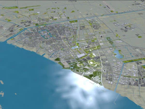 Nantong city Jiangsu China 60km 3D Model