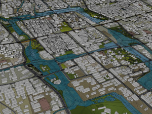 Nantong city Jiangsu China 60km 3D 모델