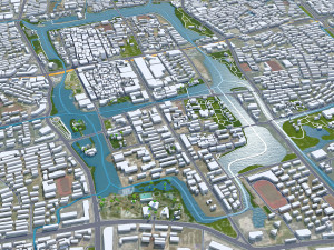 Nantong city Jiangsu China 60km 3D 모델