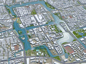 Nantong city Jiangsu China 60km 3D Model