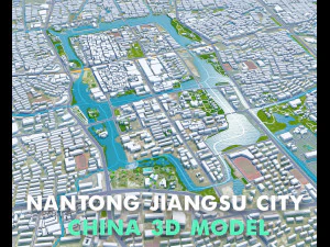 Nantong city Jiangsu China 60km 3D Model