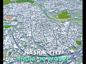 Nashik city Maharashtra India 30km Modello 3D