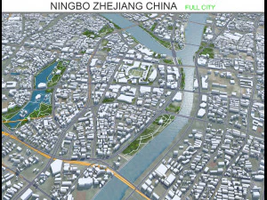 निंगबो शहर झेजियांग चीन 150 किमी 3D मॉडल