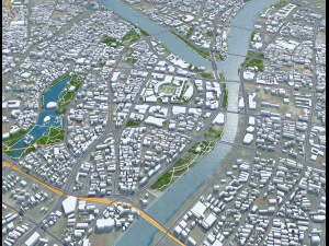 Cidade de Ningbo Zhejiang China 150 km Modelo 3D
