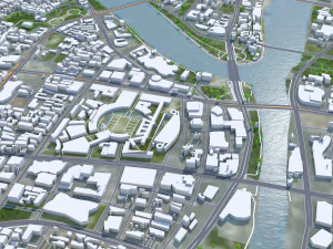 Cidade de Ningbo Zhejiang China 150 km Modelo 3D