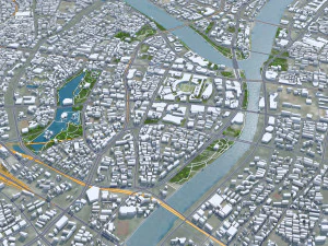 Cidade de Ningbo Zhejiang China 150 km Modelo 3D