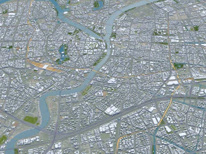 Cidade de Ningbo Zhejiang China 150 km Modelo 3D