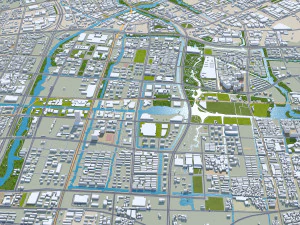 Cidade de Ningbo Zhejiang China 150 km Modelo 3D