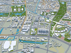 Ningbo city Zhejiang China 150km 3D Модель
