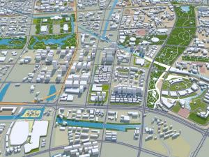 Cidade de Ningbo Zhejiang China 150 km Modelo 3D