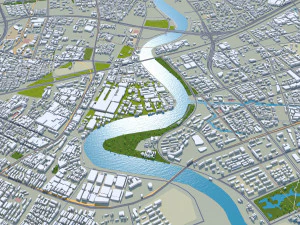 Cidade de Ningbo Zhejiang China 150 km Modelo 3D