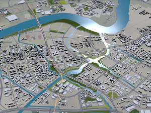 Cidade de Ningbo Zhejiang China 150 km Modelo 3D