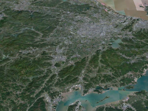 Cidade de Ningbo Zhejiang China 150 km Modelo 3D