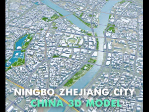 Cidade de Ningbo Zhejiang China 150 km Modelo 3D