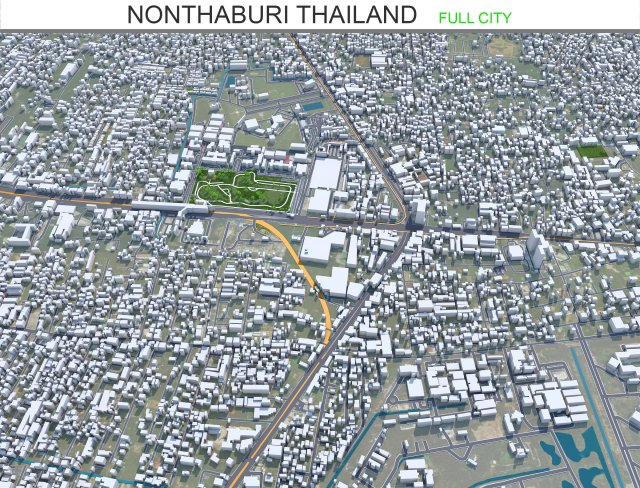 Nonthaburi city Thailand 15km Modelo 3D .c4d .max .obj .3ds .fbx .stl .blend 