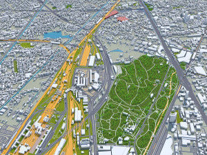 Nonthaburi city Thailand 15km Modelo 3D